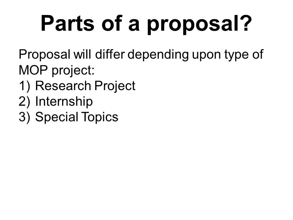 3 parts of research proposal
